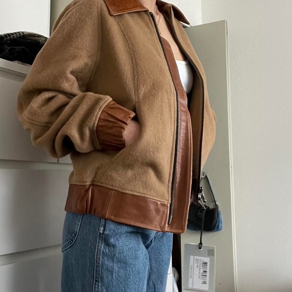 NWT Anderson Bell Beige Brushed Bomber - Picture 3 of 6